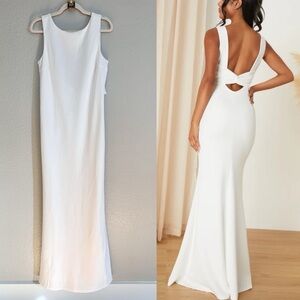 Love In Your Eyes Ivory Knotted Mermaid Maxi Dress